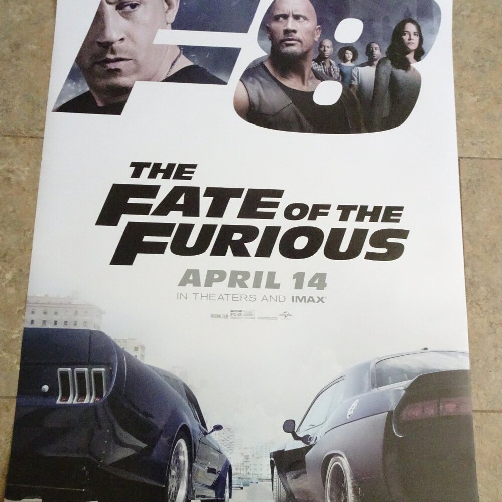The Fate of the Furious F8 - Movie Poster with Vin Diesel & Dwayne Johnson - Adv